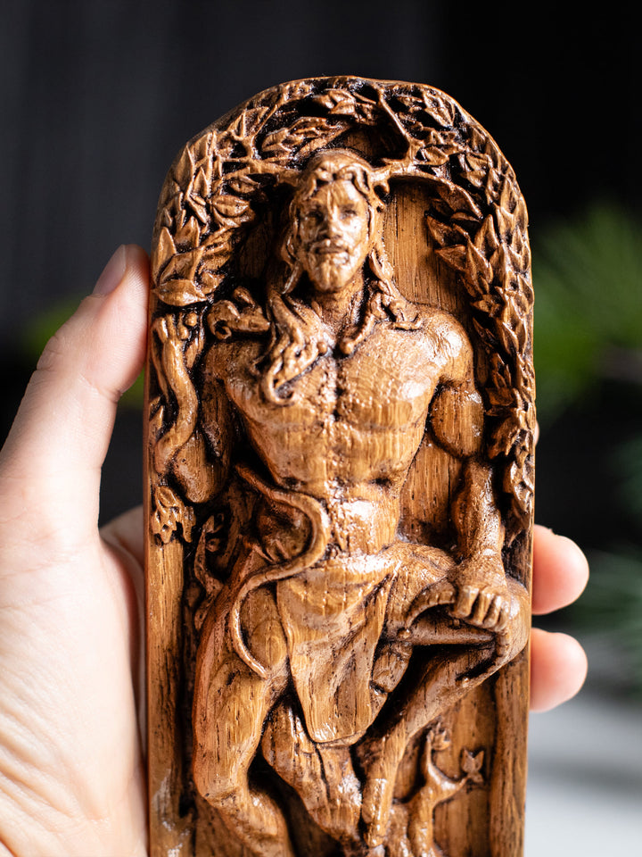 Cernunnos, Celtic God, Wooden statue, for Pagan Altar kit