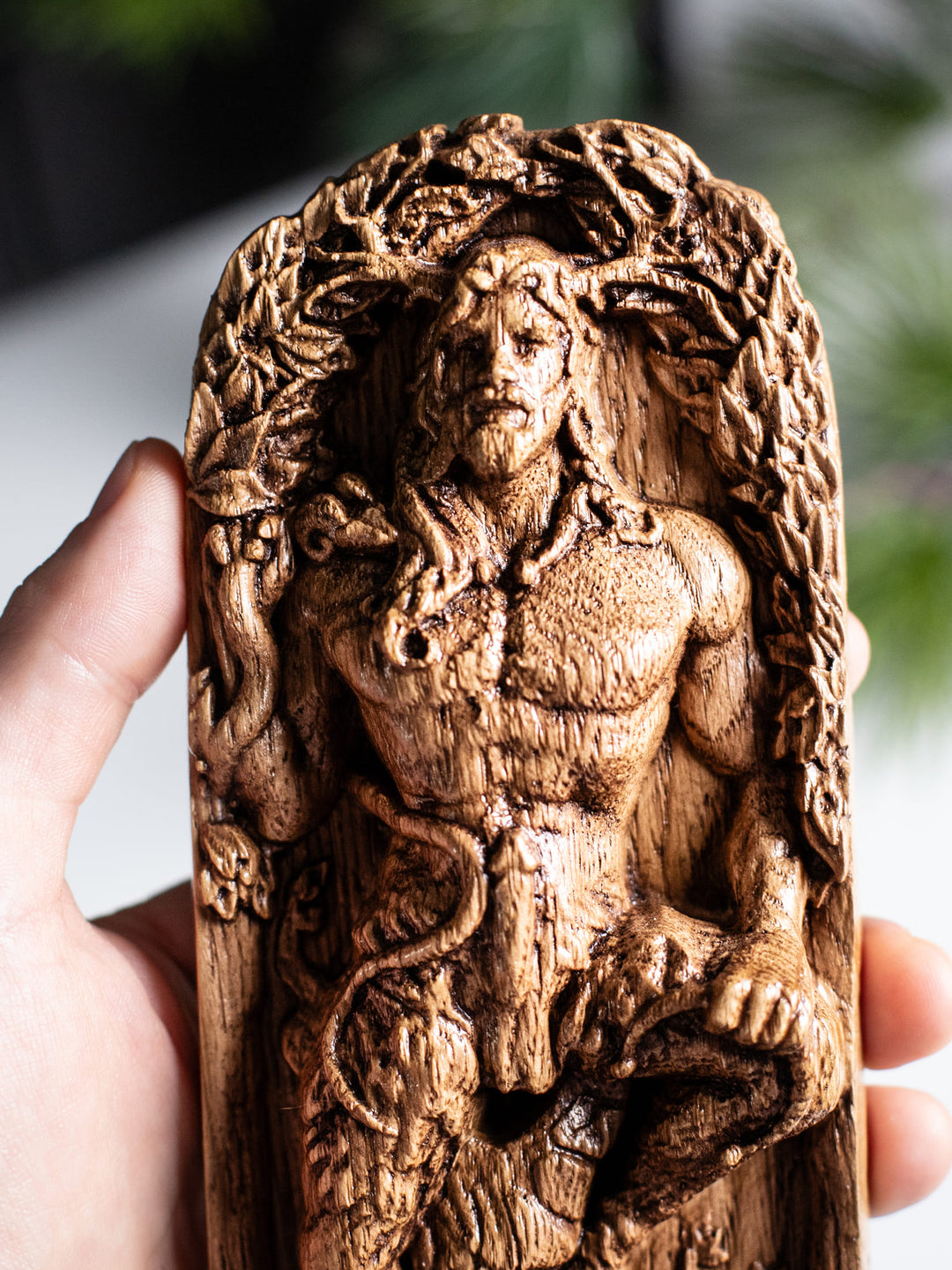 Cernunnos, Celtic God, Wooden statue, for Pagan Altar kit