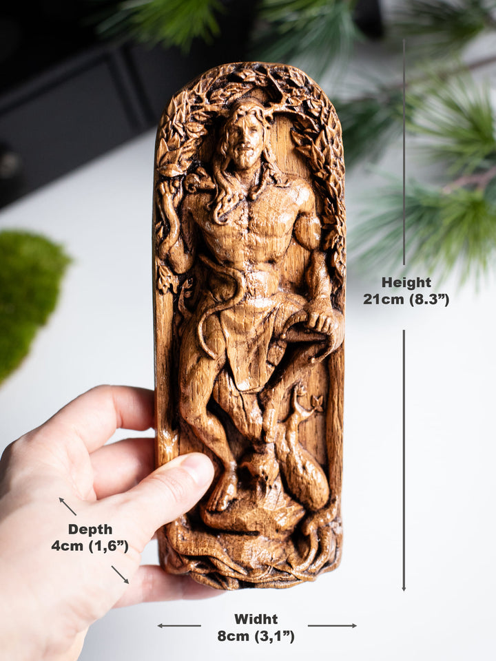 Cernunnos, Celtic God, Wooden statue, for Pagan Altar kit