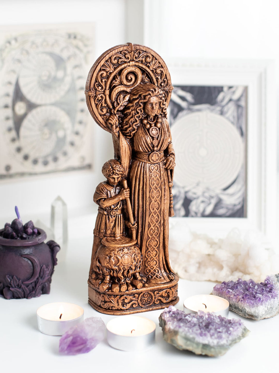 Cerridwen Goddess Wooden Statue