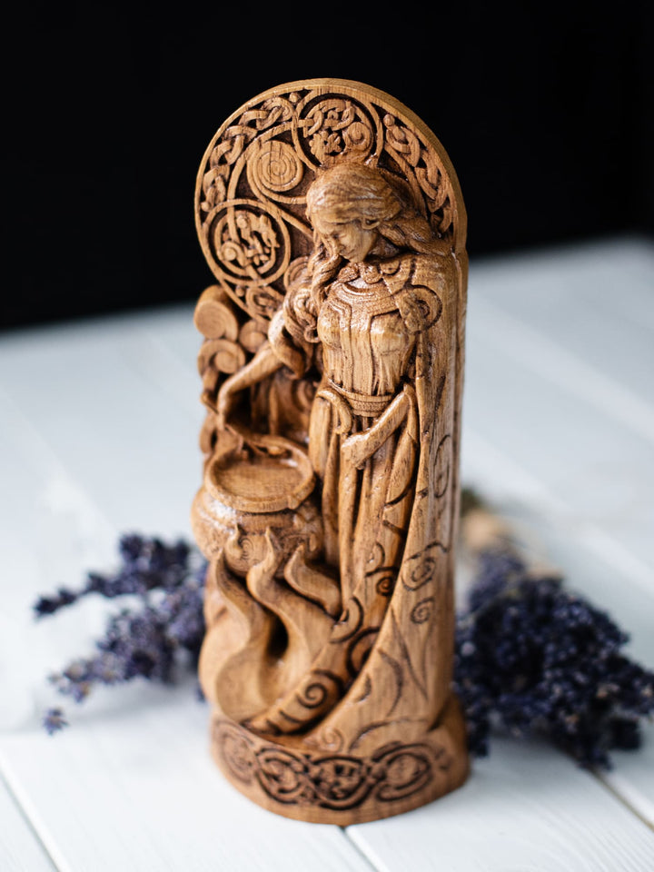 Ceridwen Figure - Celtic Goddess Brewing Potion with Transformation Cycle