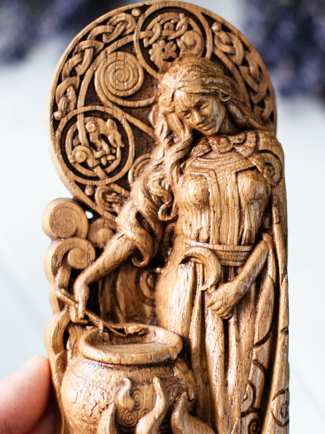 Ceridwen Figure - Celtic Goddess Brewing Potion with Transformation Cycle