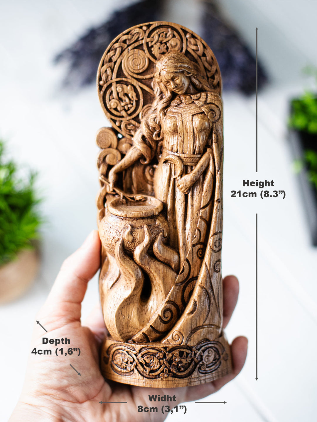 Ceridwen Figure - Celtic Goddess Brewing Potion with Transformation Cycle
