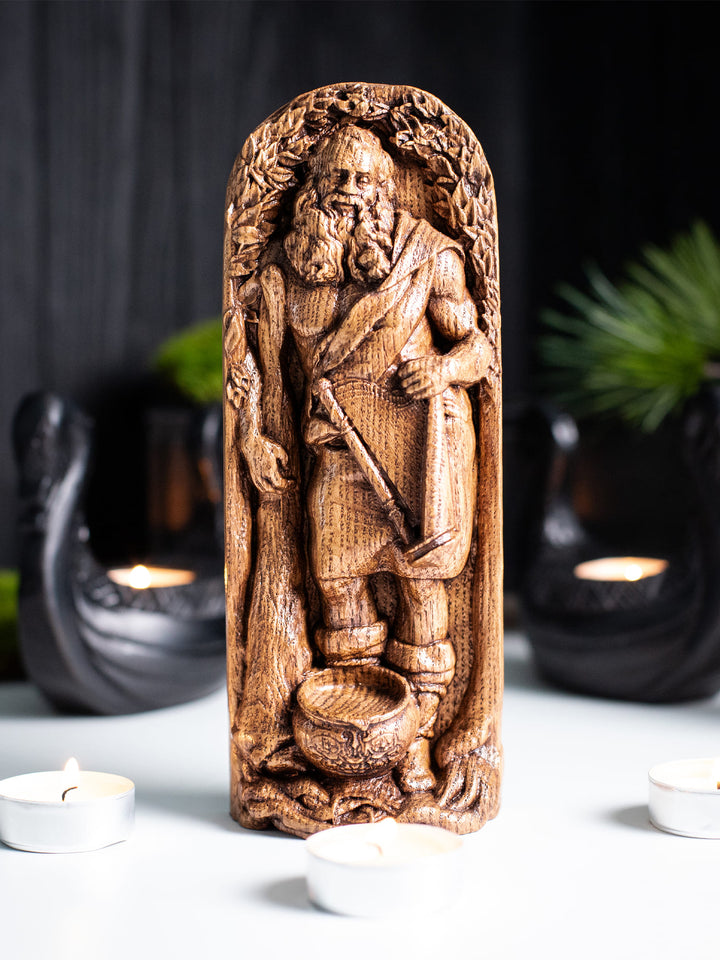 Celtic God Dagda | Handcrafted Wooden Figurine