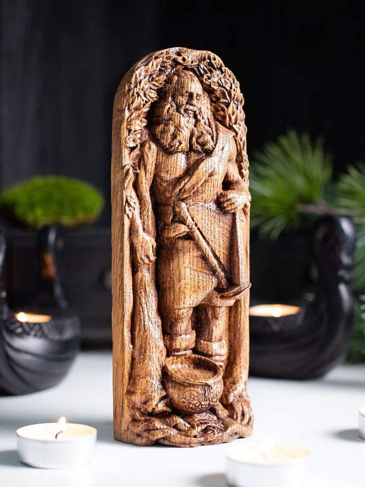 Celtic God Dagda | Handcrafted Wooden Figurine