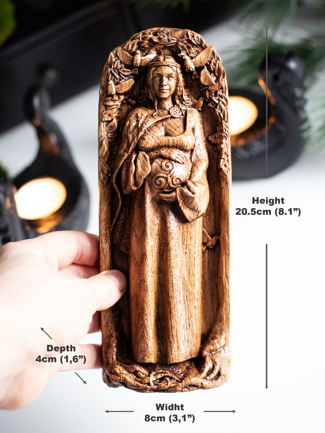 Figurine of Danu Goddess | Handcrafted Wooden deity