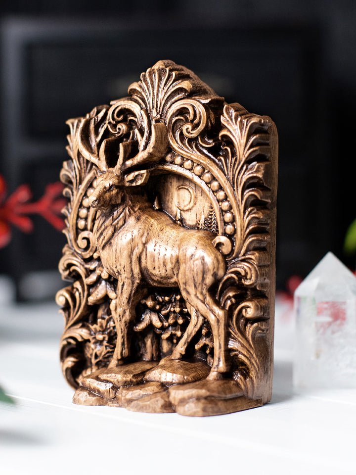Deer Totem Wooden Statue
