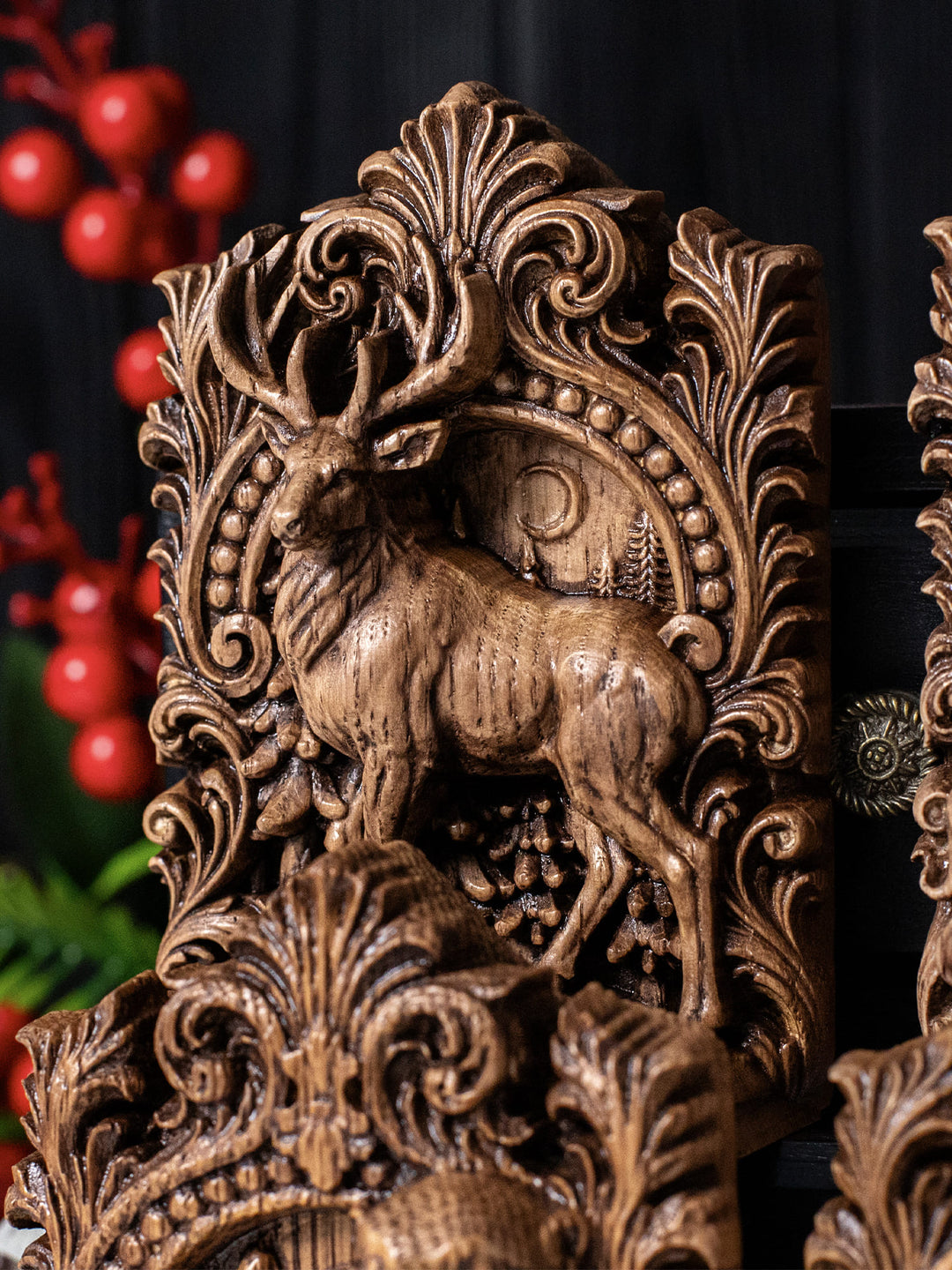 Deer Totem Wooden Statue