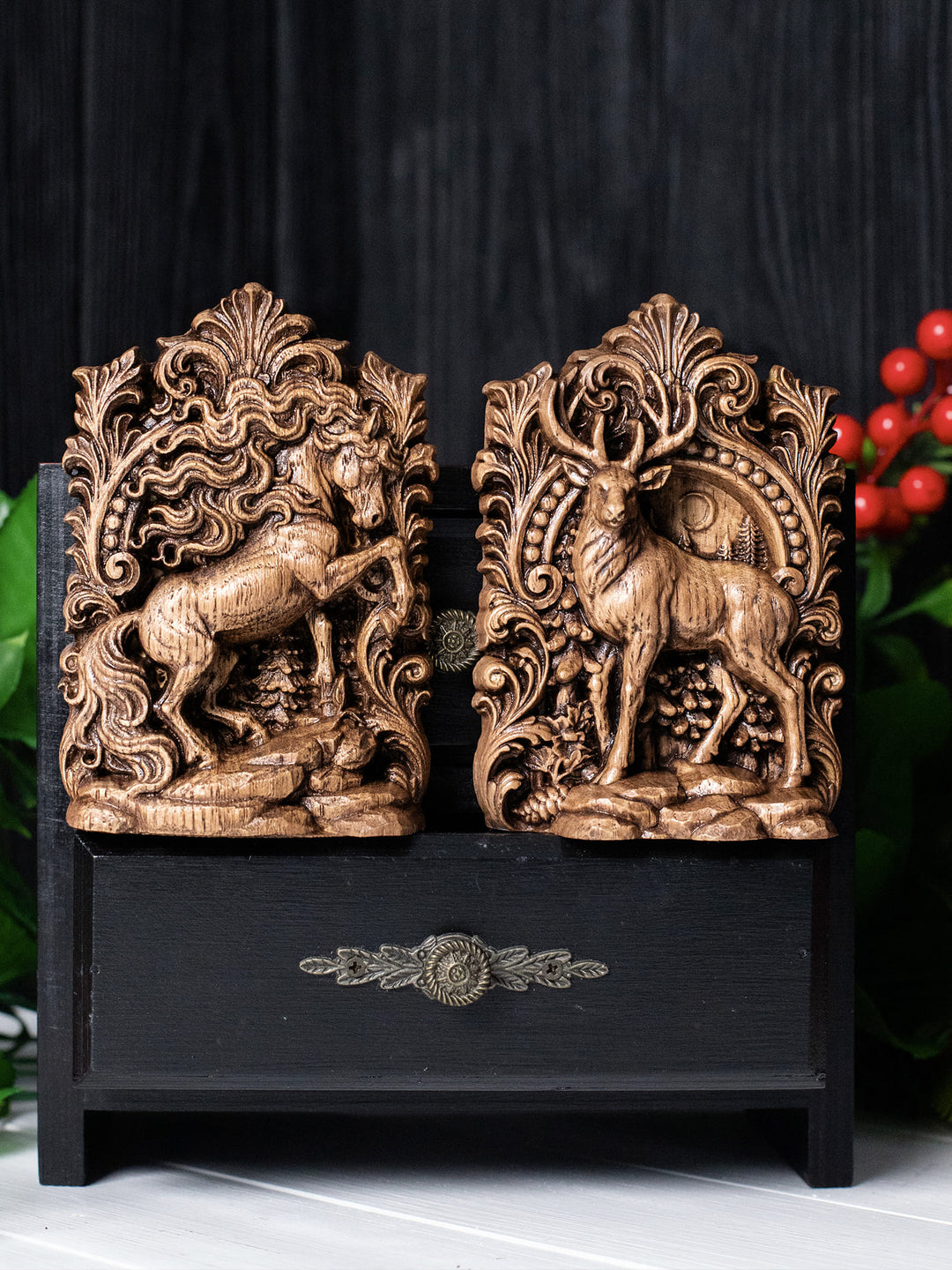 Deer Totem Wooden Statue