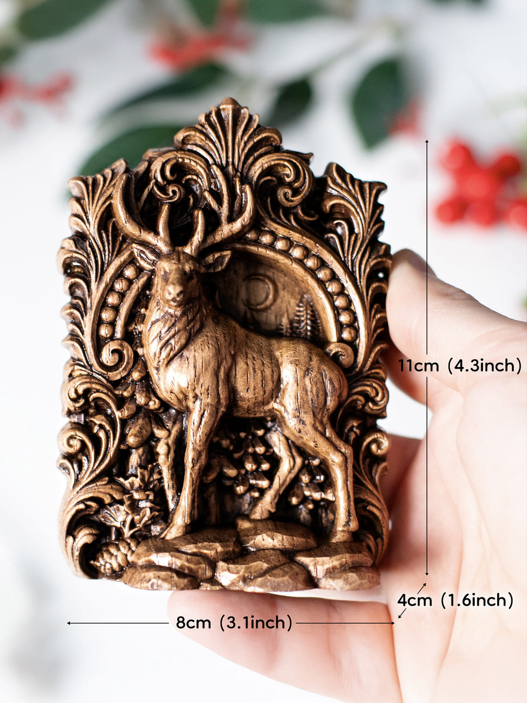 Deer Totem Wooden Statue