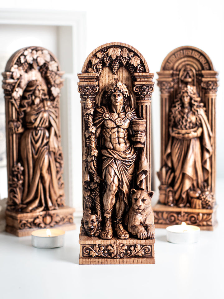 Dionysus Statue - Wooden  Greek God