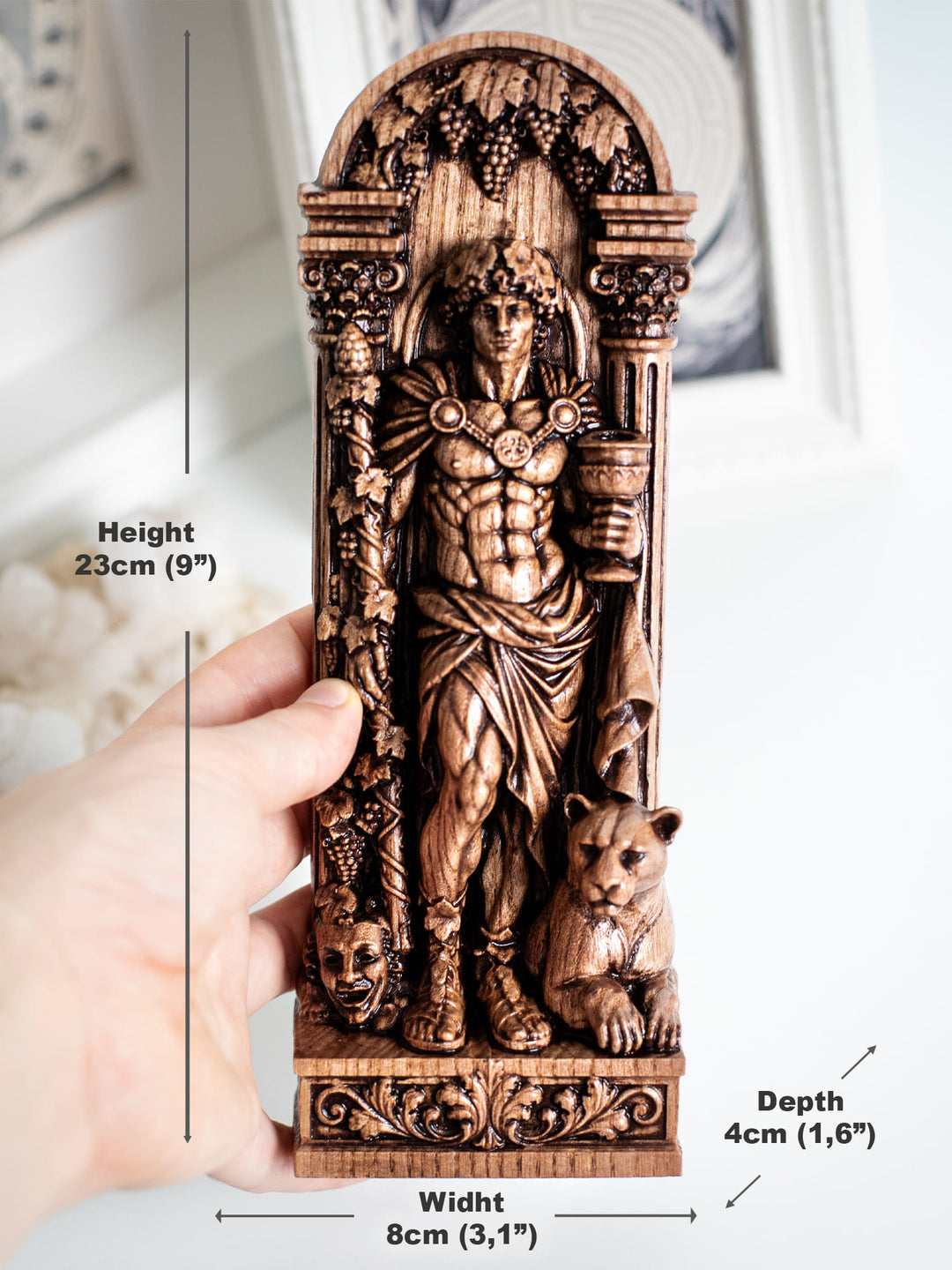 Dionysus Statue - Wooden  Greek God