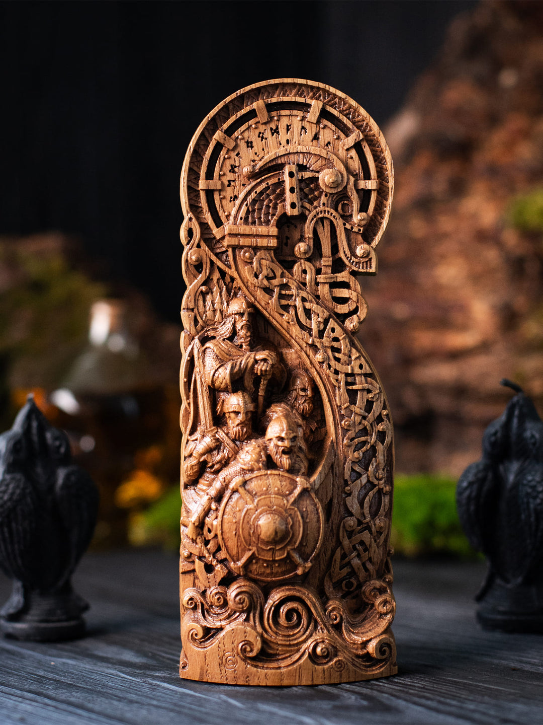 Drakkar Statuette - Viking Ship with Battle-Ready Warriors