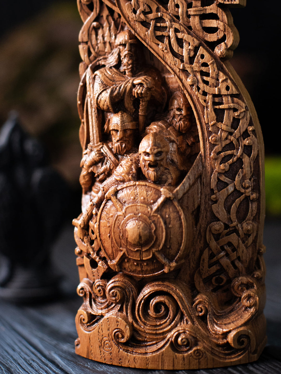 Drakkar Statuette - Viking Ship with Battle-Ready Warriors