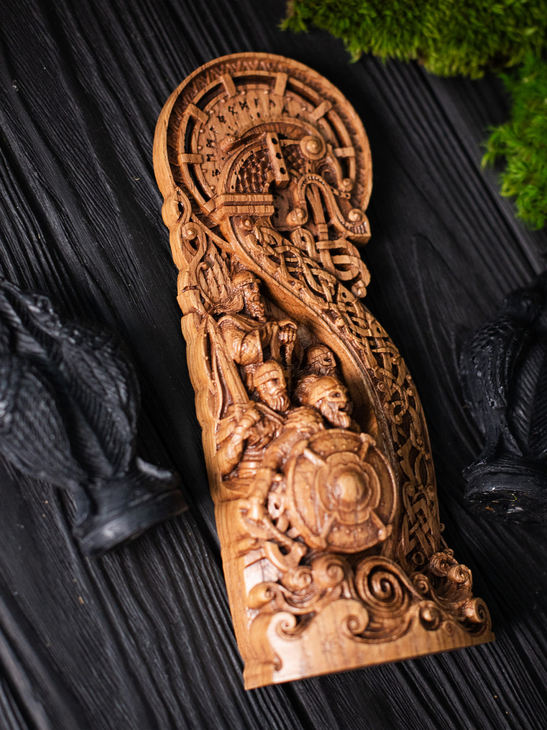Drakkar Statuette - Viking Ship with Battle-Ready Warriors