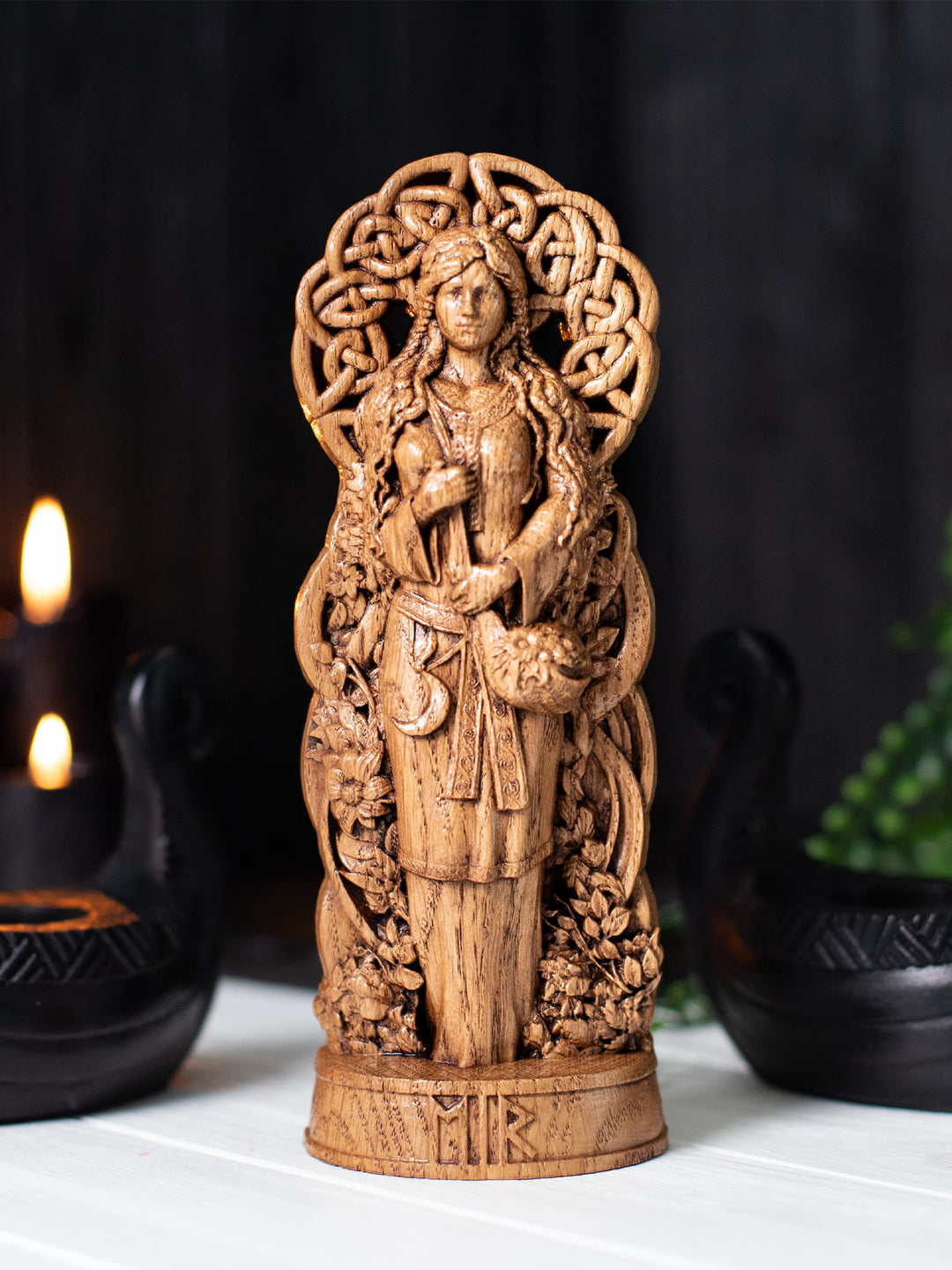 Eir, Norse Goddess, Wooden statue, for Pagan Altar kit