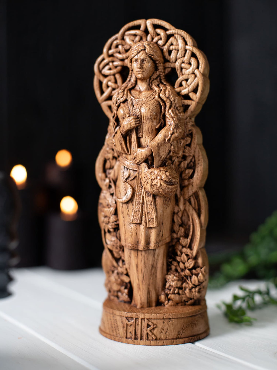 Eir, Norse Goddess, Wooden statue, for Pagan Altar kit