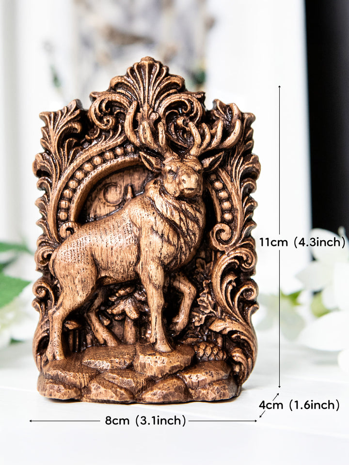 Elk Statue – Wooden Elk Forest Totem & Nature Spirit Figurine