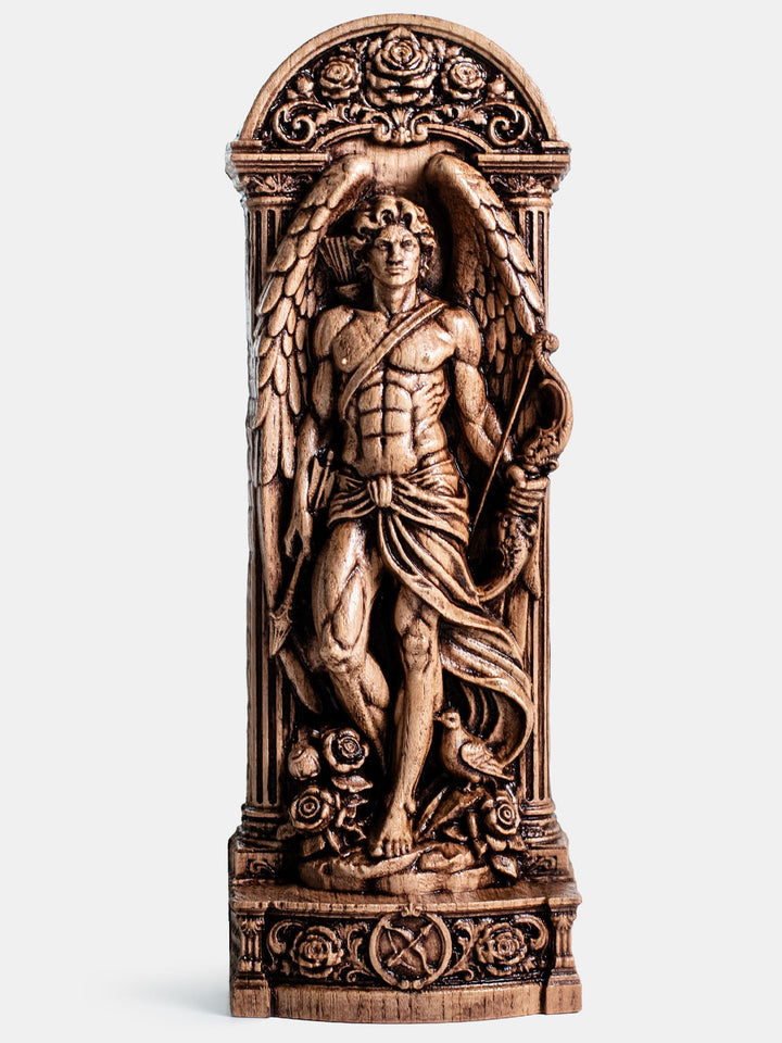 Eros Cupid Wooden Statue