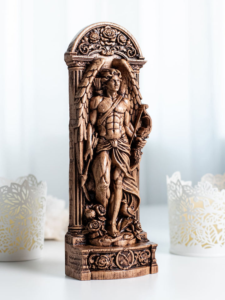Eros Cupid Wooden Statue