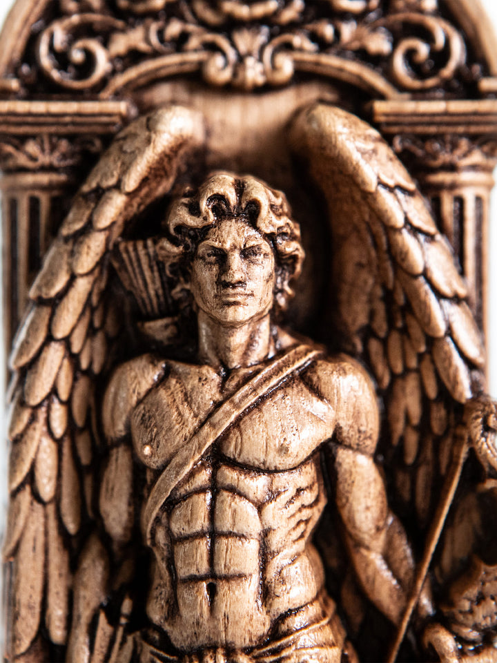 Eros Cupid Wooden Statue