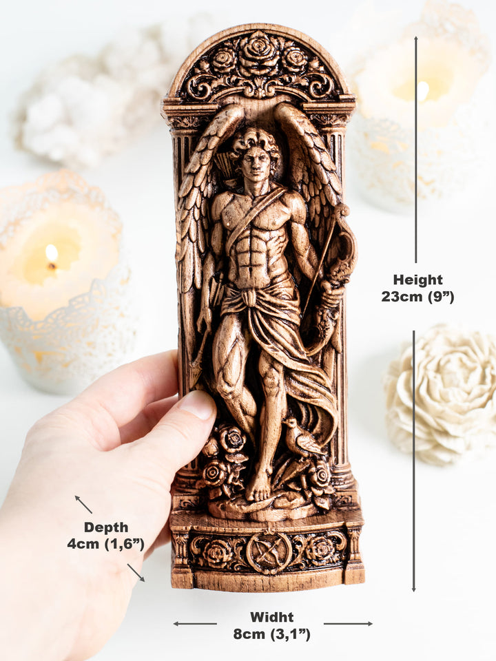 Eros Cupid Wooden Statue