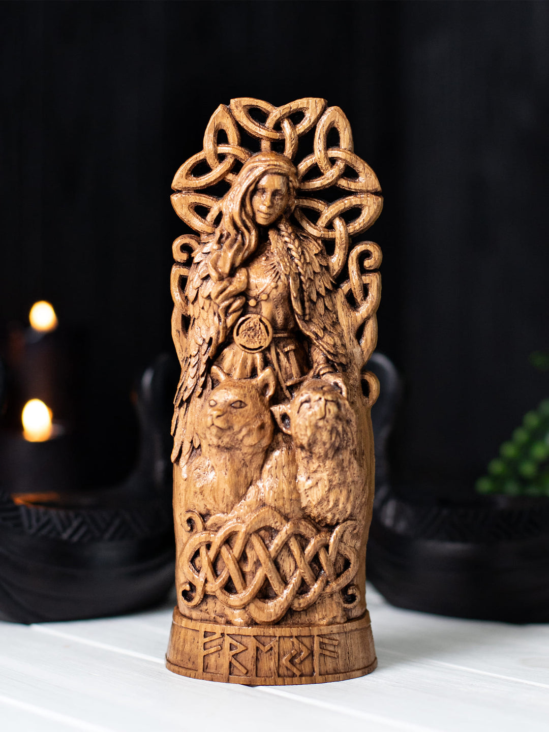 Freya, Norse Goddess | Wooden statue for Pagan Altar kit