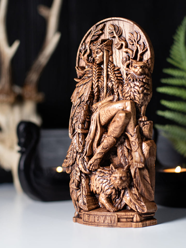 Freya Statue – Norse Goddess Wood Carving