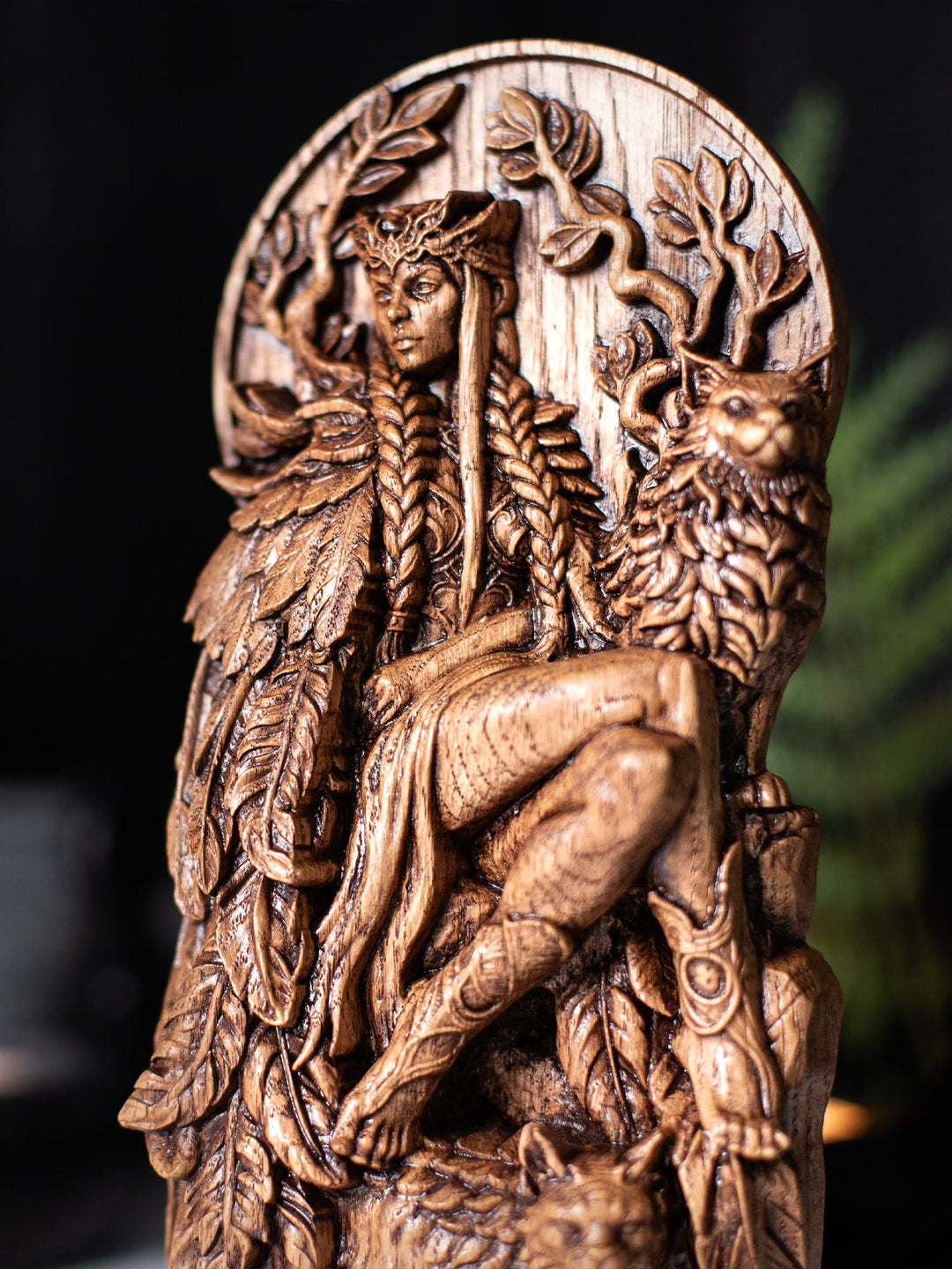 Freya Statue – Norse Goddess Wood Carving
