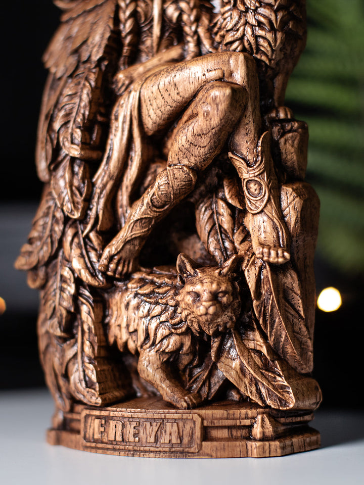 Freya Statue – Norse Goddess Wood Carving