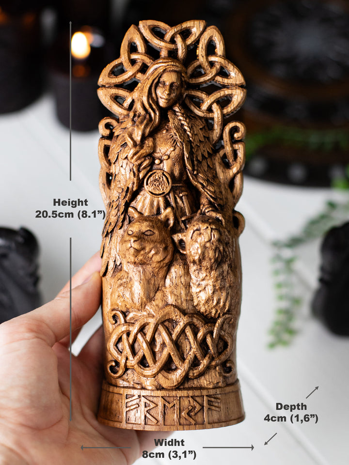 Freya, Norse Goddess | Wooden statue for Pagan Altar kit