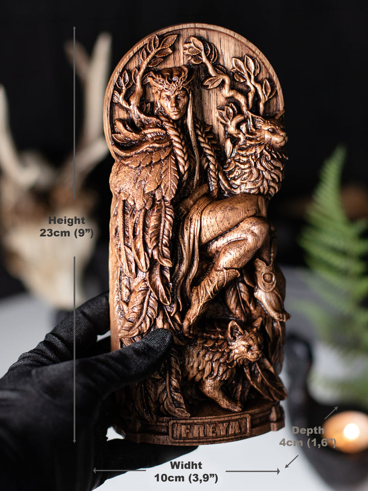 Freya Statue – Norse Goddess Wood Carving