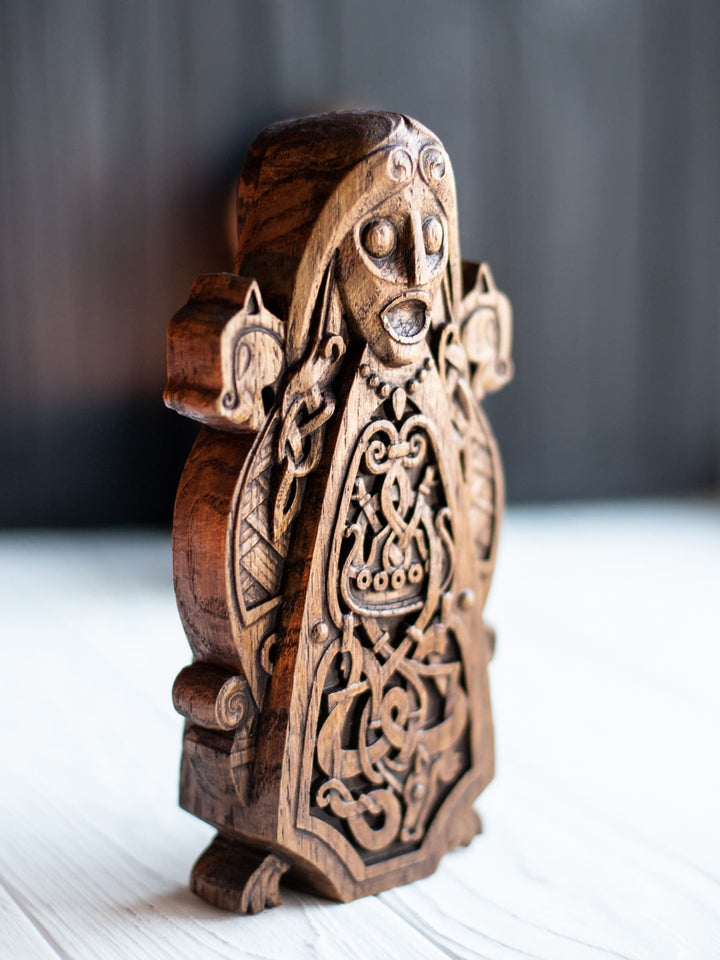 Freya Wooden Statue: Norse Goddess of Love