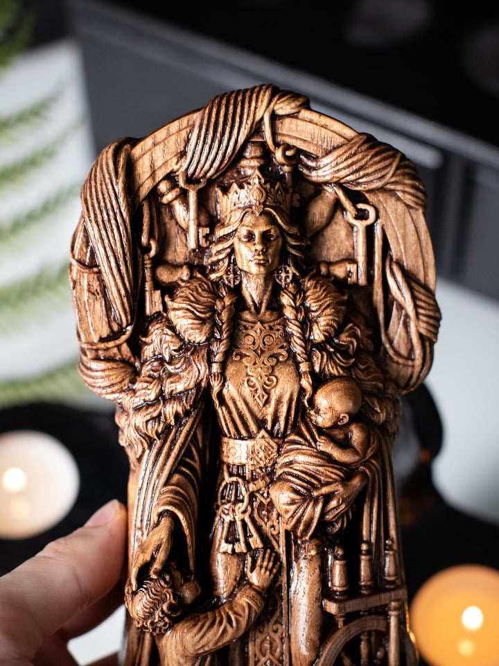 Frigg Goddess Wooden Statue