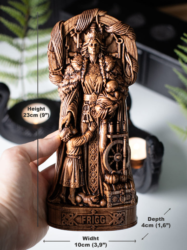 Frigg Goddess Wooden Statue