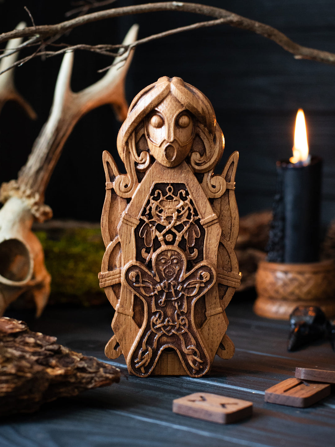 Frigg Wooden Statue: Norse Goddess of Motherhood