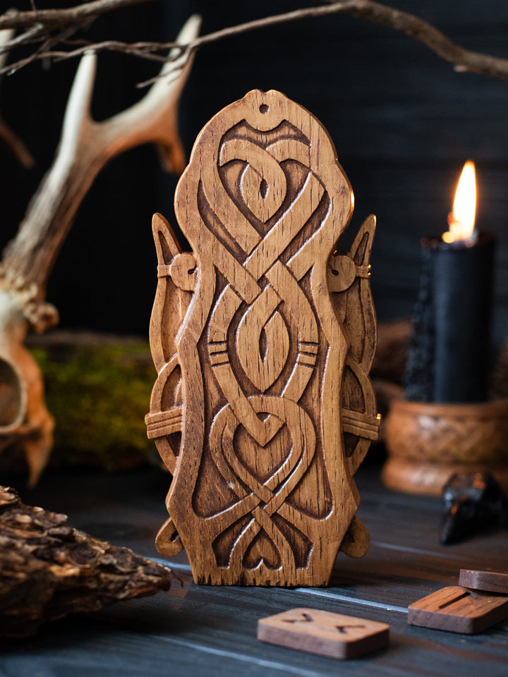Frigg Wooden Statue: Norse Goddess of Motherhood