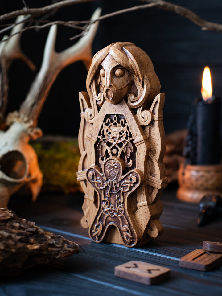 Frigg Wooden Statue: Norse Goddess of Motherhood