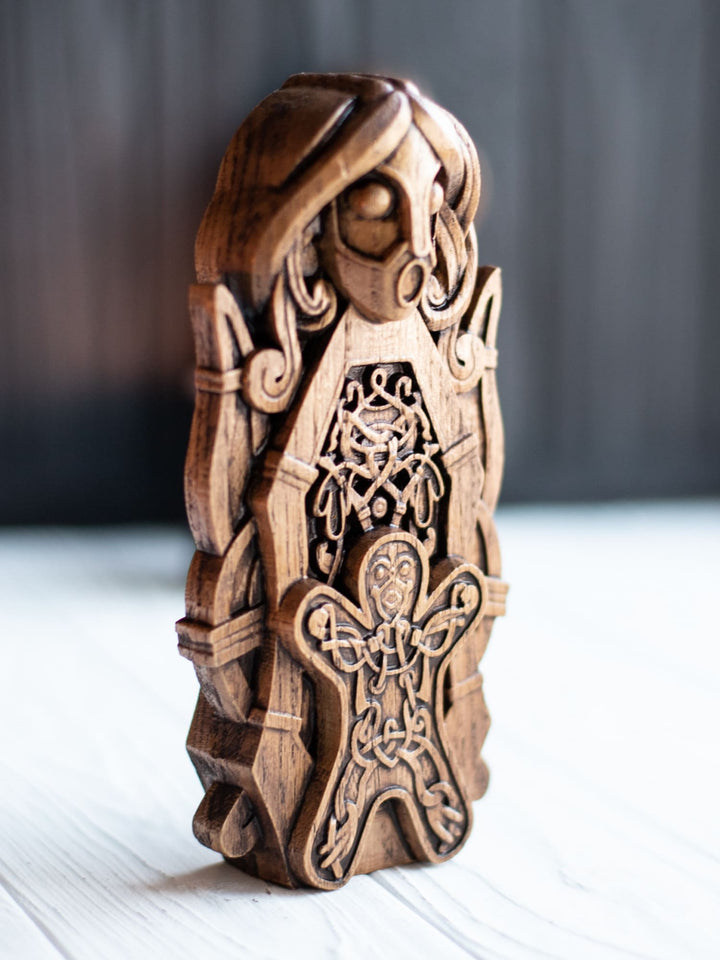 Frigg Wooden Statue: Norse Goddess of Motherhood