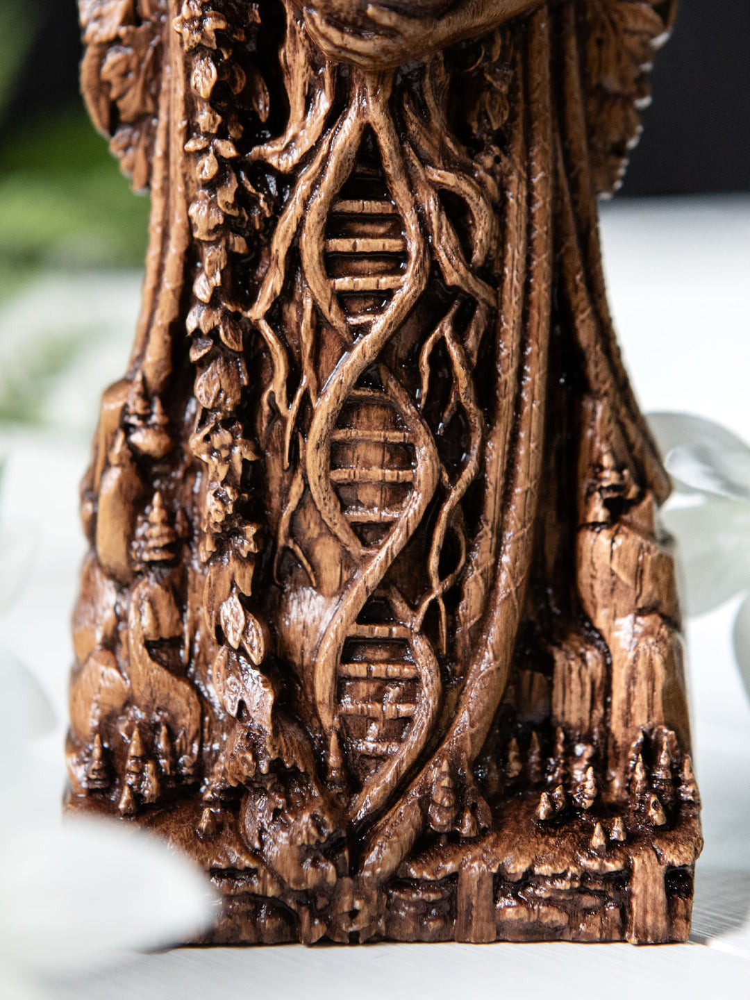 Gaia Wooden Figurine: Earth Goddess Connection