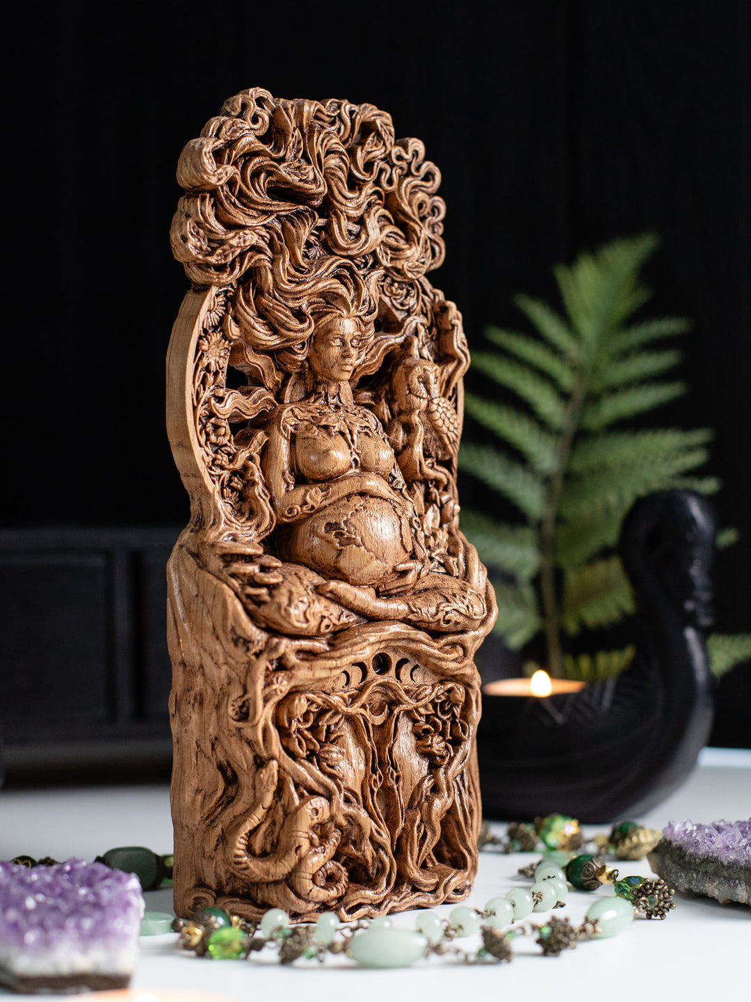 Gaia Statue - Greek Earth Goddess in Lotus Position
