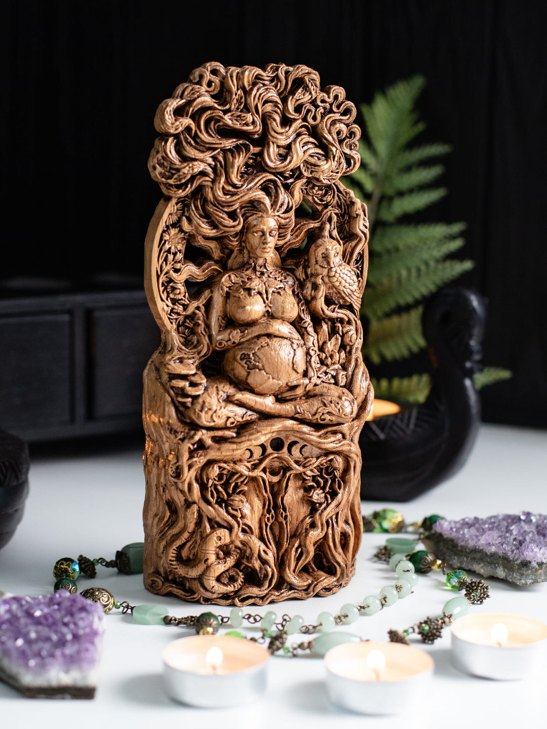 Gaia Statue - Greek Earth Goddess in Lotus Position