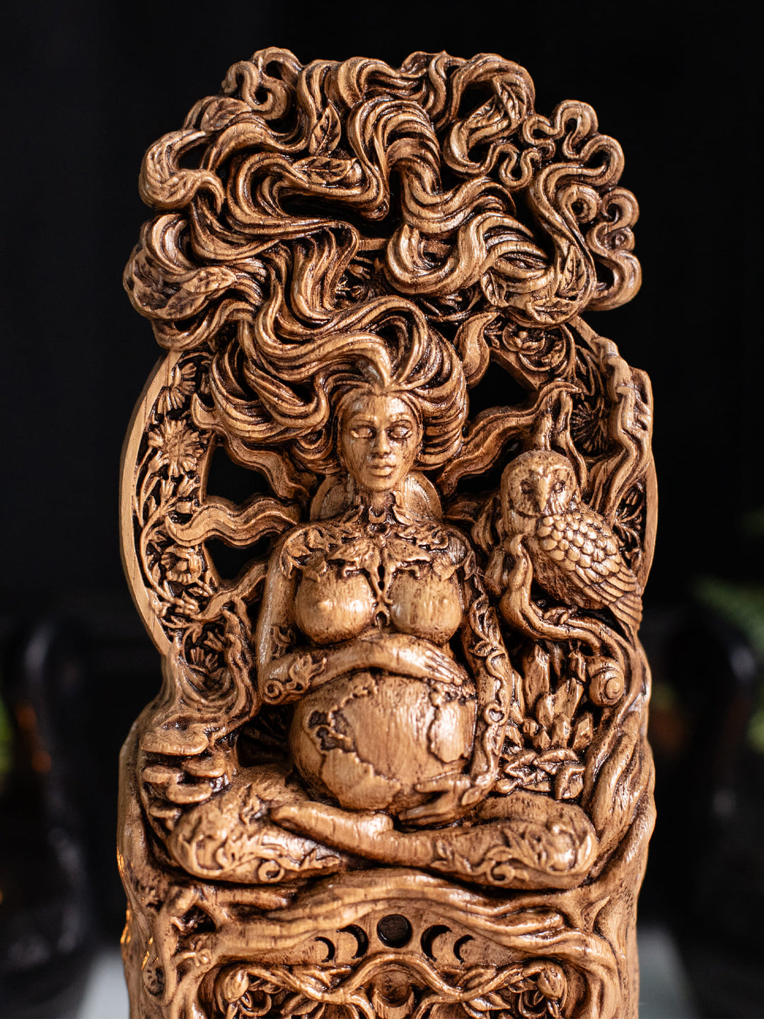 Gaia Statue - Greek Earth Goddess in Lotus Position