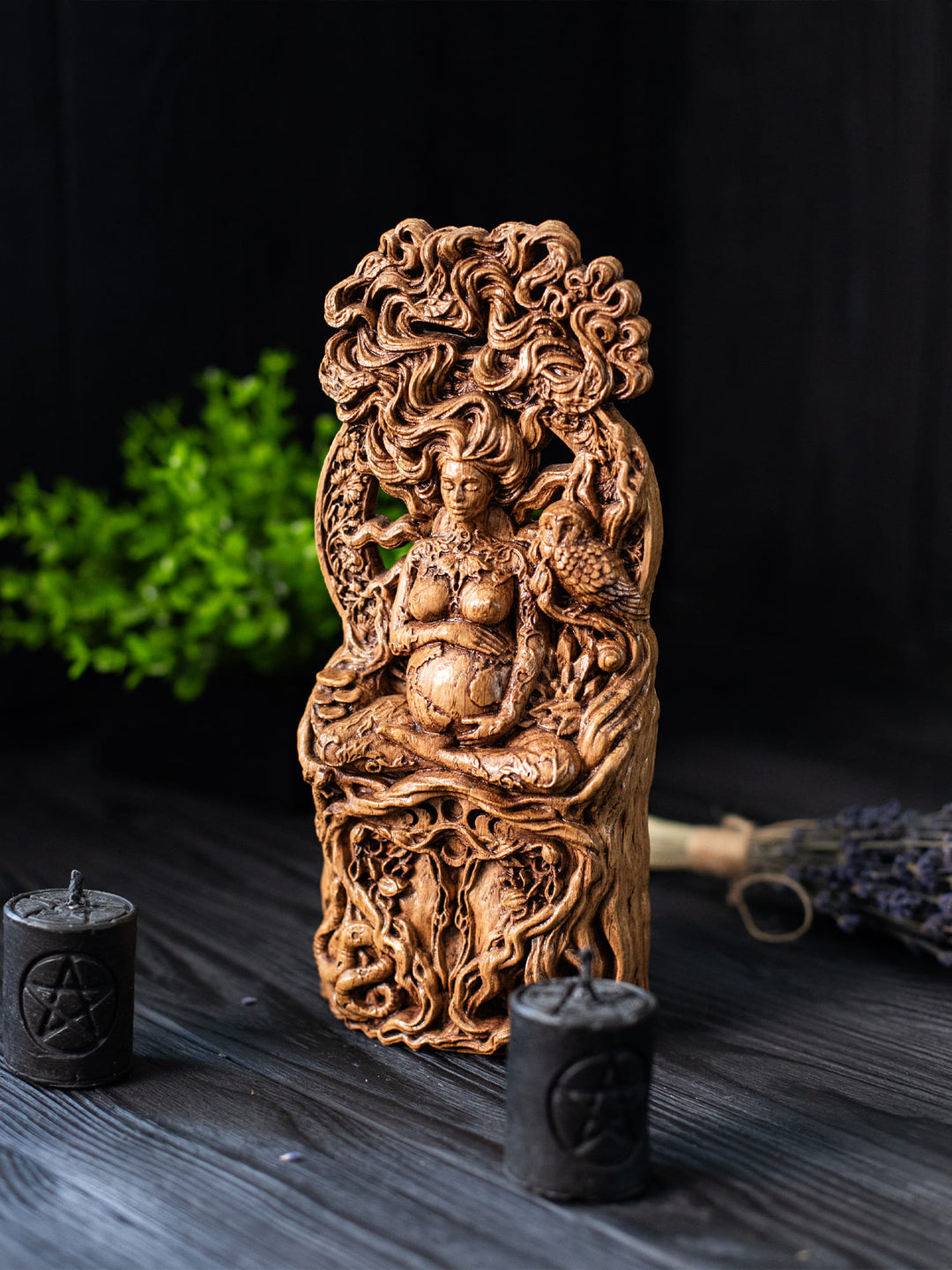 Gaia Statue - Greek Earth Goddess in Lotus Position