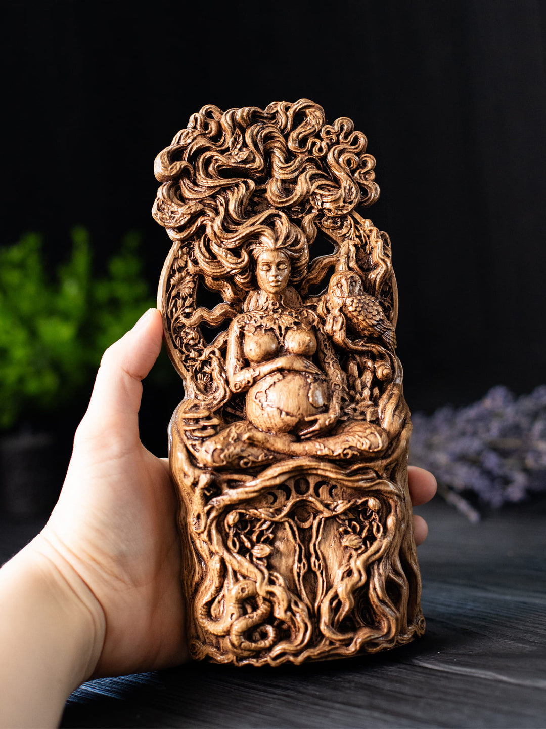 Gaia Statue - Greek Earth Goddess in Lotus Position