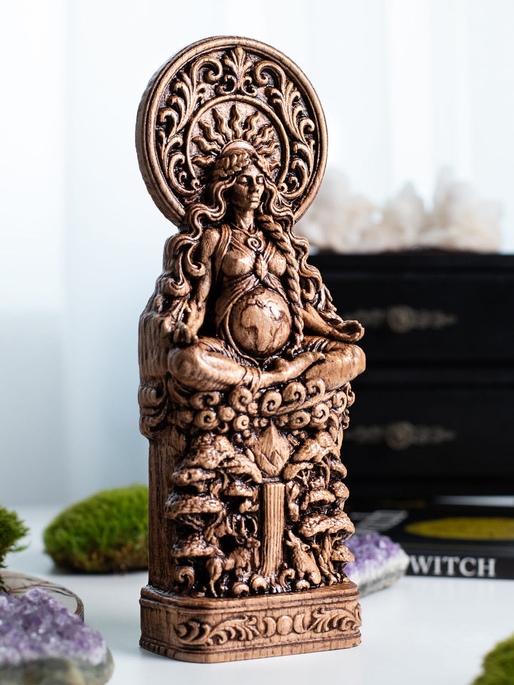 Gaia Mother Earth Wooden Statue