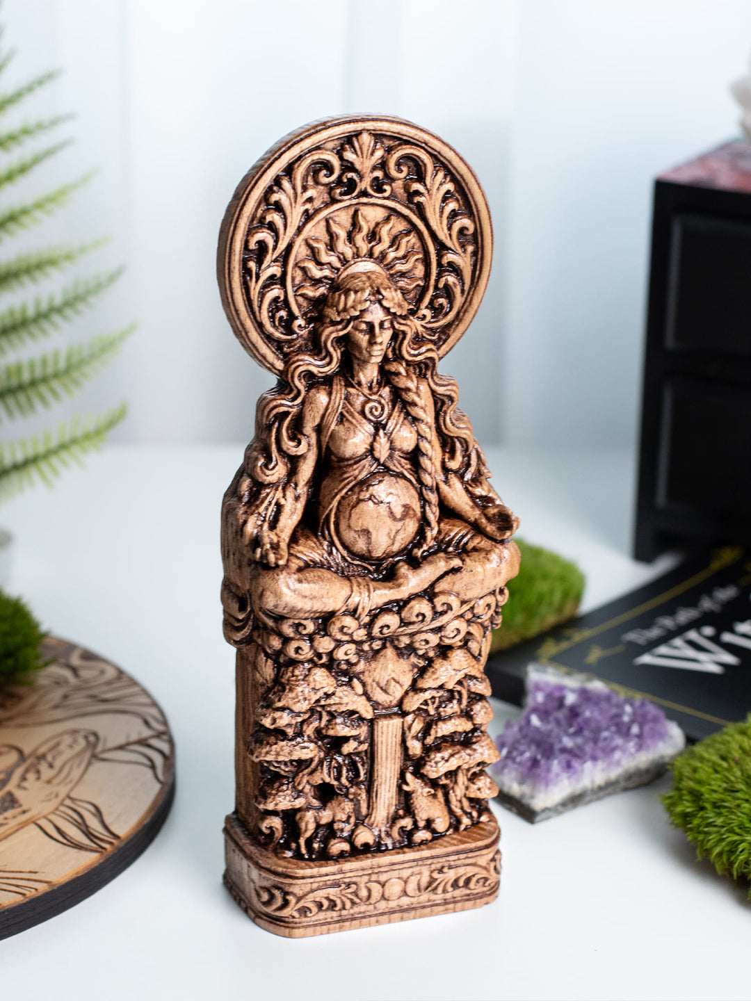 Gaia Mother Earth Wooden Statue