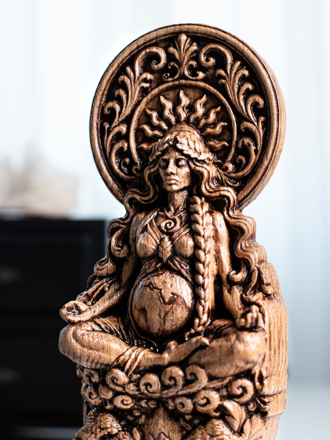Gaia Mother Earth Wooden Statue