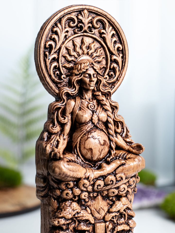 Gaia Mother Earth Wooden Statue