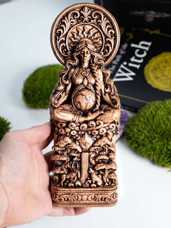 Gaia Mother Earth Wooden Statue